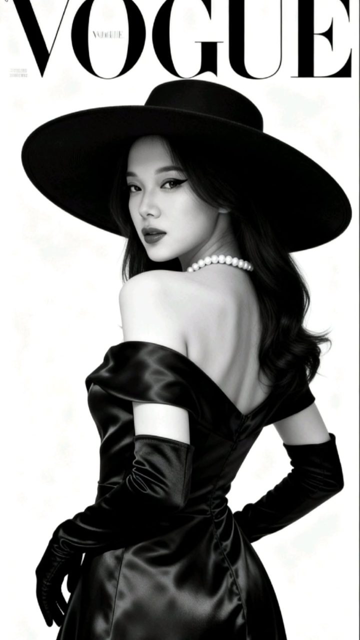020 – Bìa tạp chí Vogue mũ rộng vành màu đen