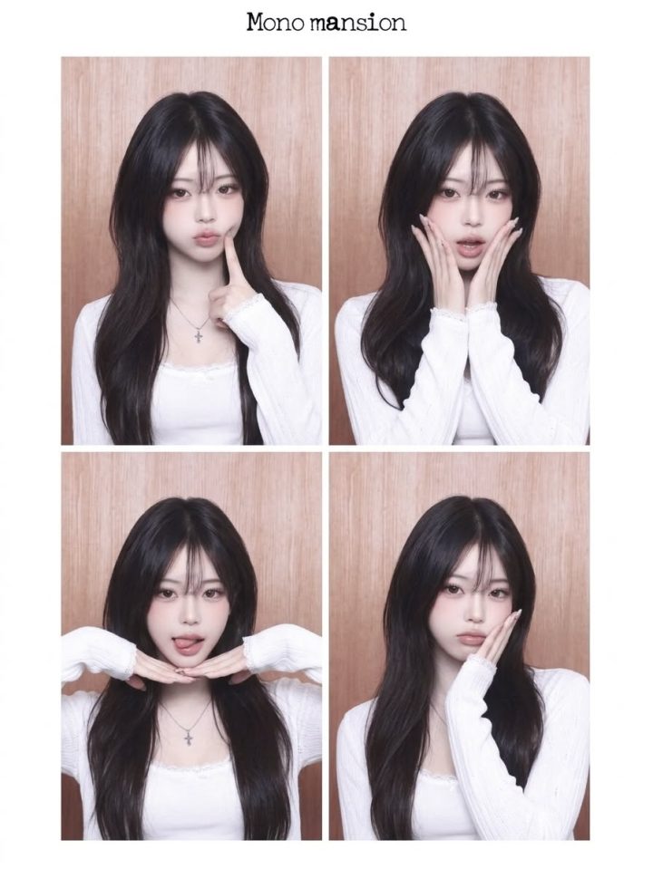 186 – Chân dung beauty tóc đen ngắn với sơ mi trắng