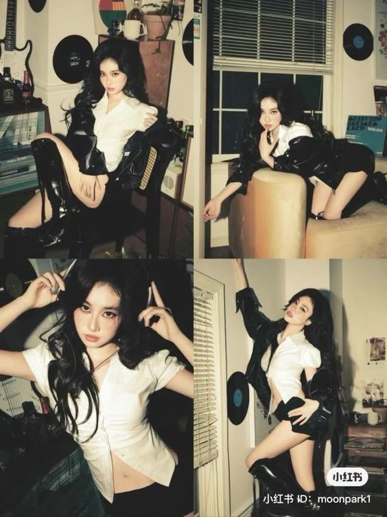 192 – Áo sơ mi trắng phối chân váy trong căn phòng retro