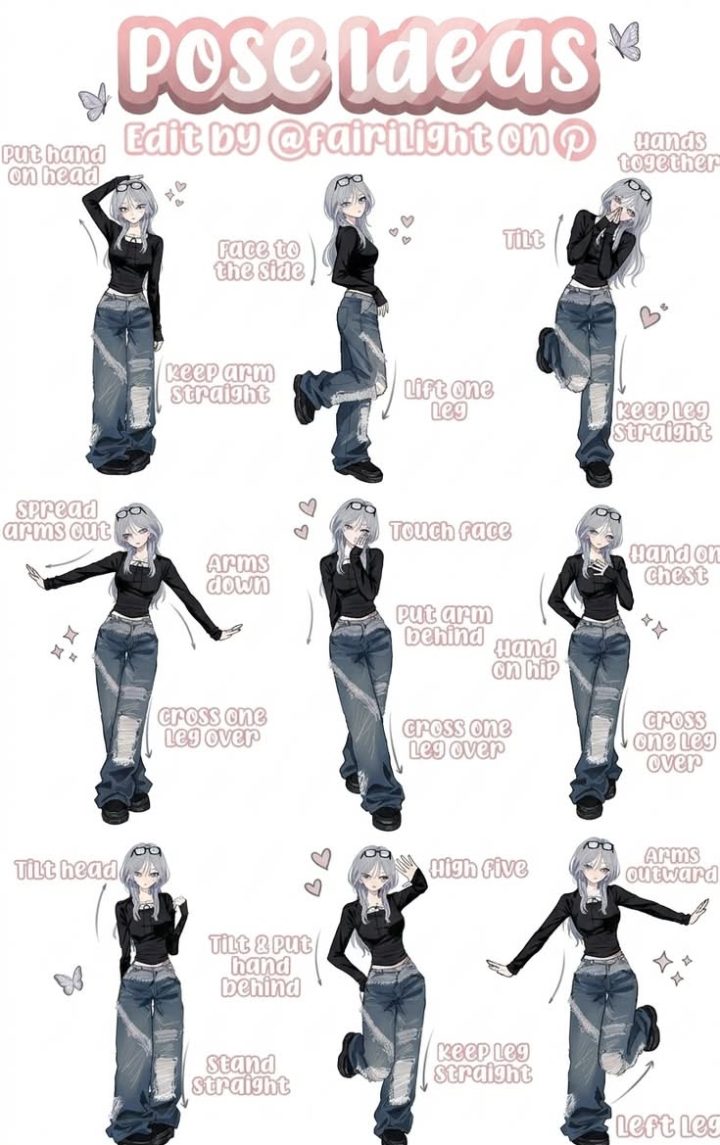 279 – Bảng tư thế tạo dáng toàn thân phong cách denim